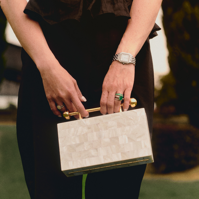 Mother Pearl Rectangle Clutch