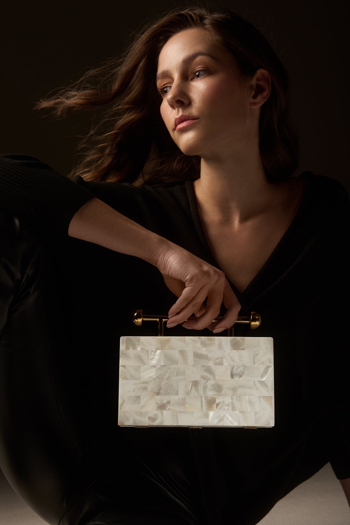 Mother Pearl Rectangle Clutch