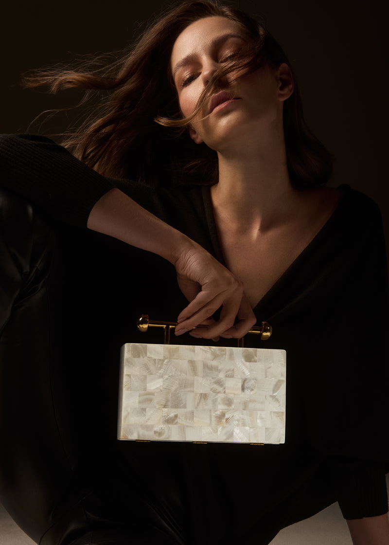 Mother Pearl Rectangle Clutch