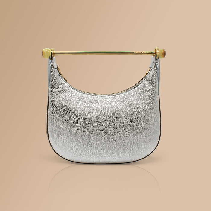 Mini Moon Silver Leather