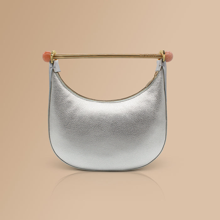 Mini Moon Silver Leather