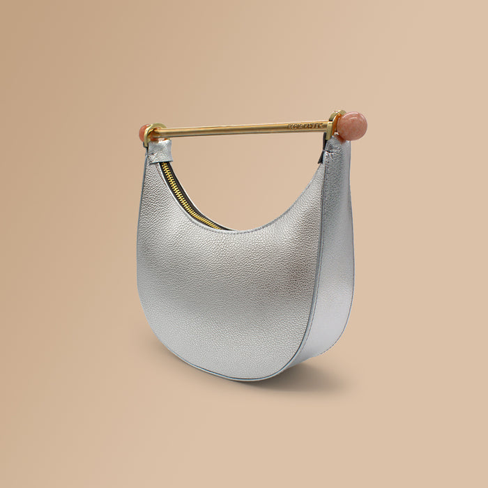 Mini Moon Silver Leather