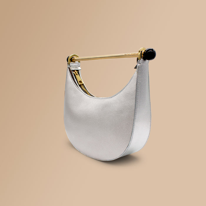 Mini Moon Silver Leather