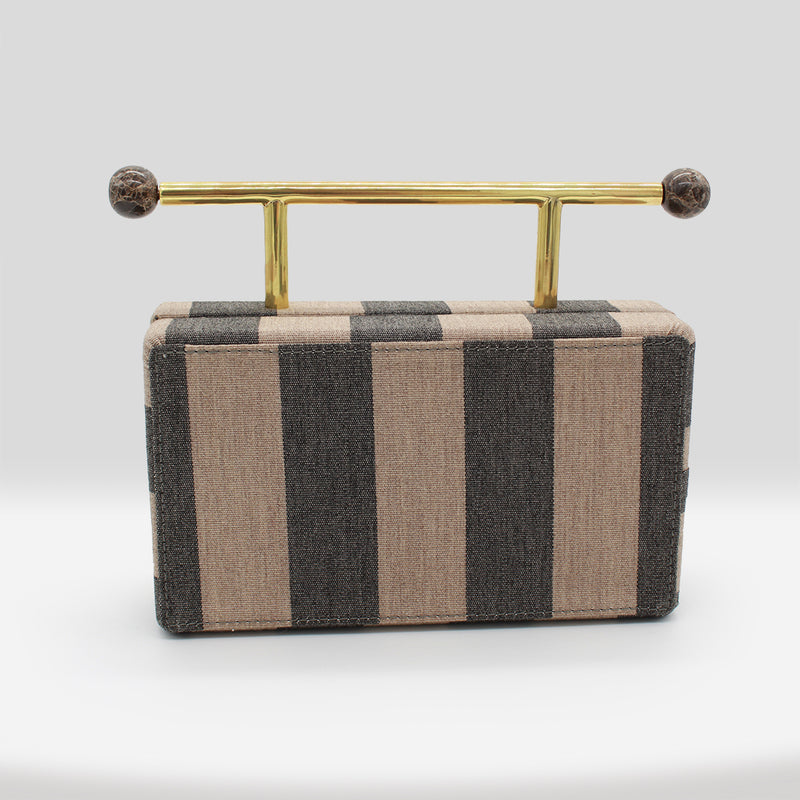 Mia Clutch Neutral Stripes