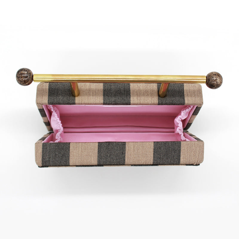 Mia Clutch Neutral Stripes