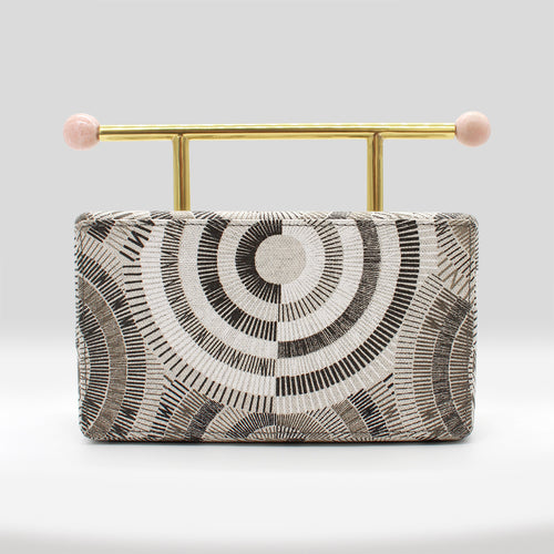 Mia Clutch Geometry Gray